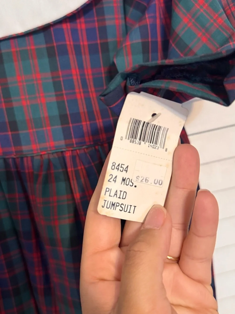 Vintage Deadstock Alexis Baby Girl Tartan Plaid Romper NWT Made in USA 24m